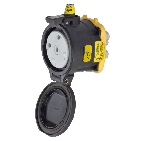 35-64235-C-K16-HAZ - DS100C RECEPTACLE POLY BLACK SIZE 4 TYPE 4X 1P+N+G 100A 120 VAC 60 Hz NO AUX